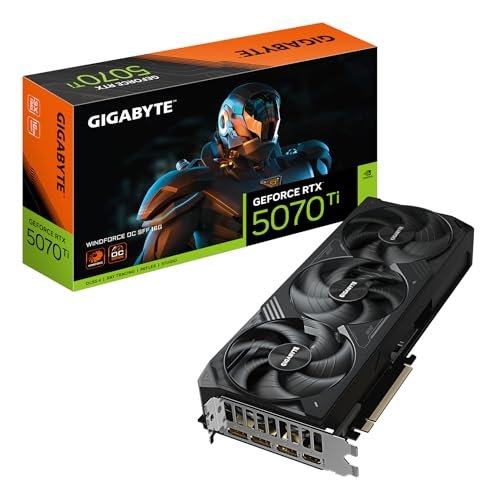 GIGABYTE GV-N507TWF3OC-16GD | GeForce RTX 5070 Ti WINDFORCE 3X OC 16GB GDDR6X Graphics Card