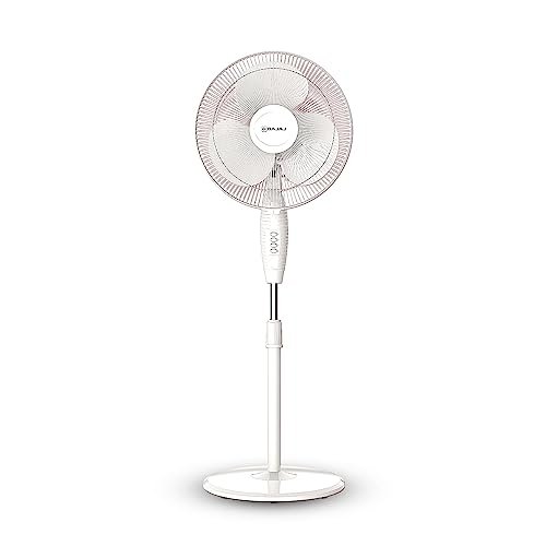 Bajaj Frore Neo 400 MM Oscillating Pedestal Fan For Home | Aerodynamically Balanced Blades | 100% Copper Motor | High Air Delivery | 3-Speed Control | Rust Free | 2 Yrs Warranty 【White】