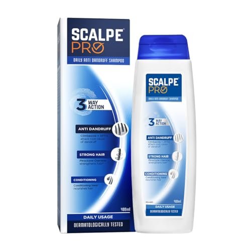 Scalpe Pro Daily Anti-Dandruff Shampoo | Removes Dandruff from Source | Prevents Itching & Irritation | Scalpe Science | Climbazole Formulation | Dermatologically Tested | For Women & Men | 400ml