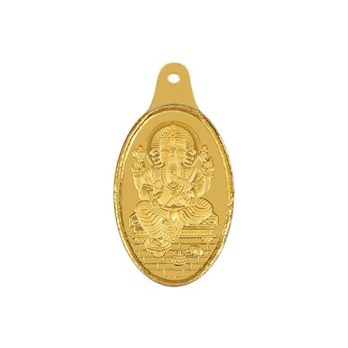 Bangalore Refinery 24k (999) Gold Coin Pendants 1gm (Lord Ganesh)