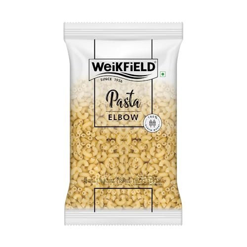 Weikfield Elbow Pasta 1Kg | Healthy Pasta Made With 100% Durum Wheat Semolina | No Maida | Rich in Protein & Fibre | Non Sticky | 100% Vegetarian | 1Kg Pouch