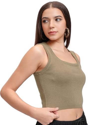 Tokyo Talkies Women’s Acrylic Sweater (TTSW000576_Dried HERB