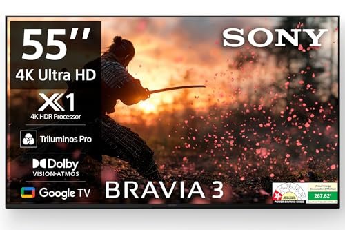 Sony BRAVIA 3 Series 139 cm (55 inches) 4K Ultra HD AI Smart LED Google TV K-55S30B (Black)