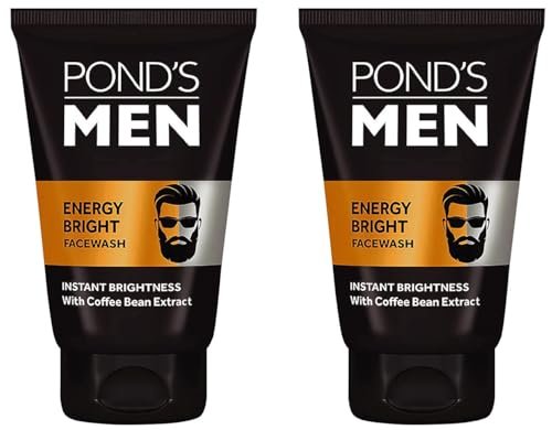 Pond’s Men Energy Bright Anti-Dullness Facewash With Coffee Bean, 100 g (Pack of 2)