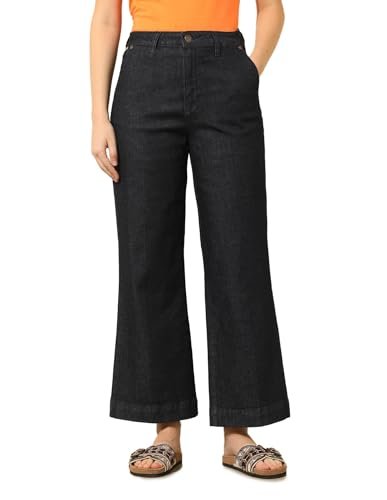 U.S. POLO ASSN. High Rise Wide Leg Jeans (UWSS25JEN299_Blue_34)