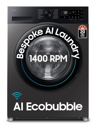 Samsung Smart Choice 12 kg, 5star, AI Ecobubble, Super Speed, Wi-Fi, Hygiene Steam with Inbuilt Heater, Digital Inverter, Fully-Automatic Front Load Washing Machine (WW12DG5B24AXTL, Inox)