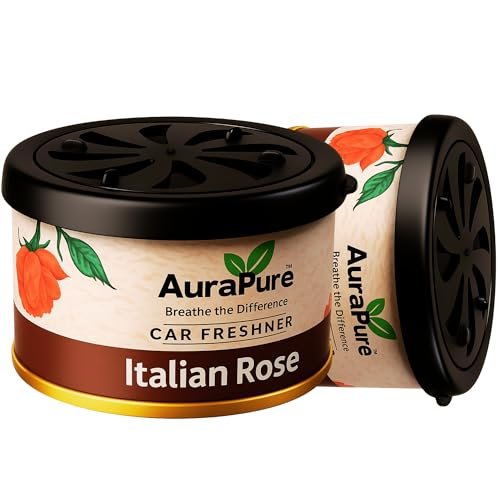 AuraPure Italian Rose Gel Car Air Freshener | 100g Long Lasting Gel-Based Perfume for Car Dashboard & Interior | Premium Aroma Diffuser | Remove Odor & Smoke | Stylish Car Accessories