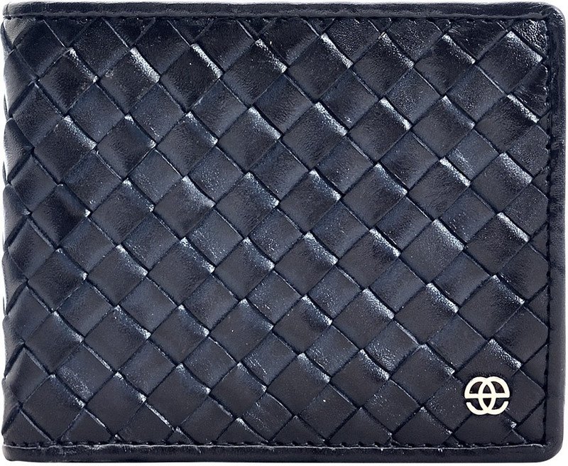 eske Men Casual Blue Genuine Leather Wallet(6 Card Slots)