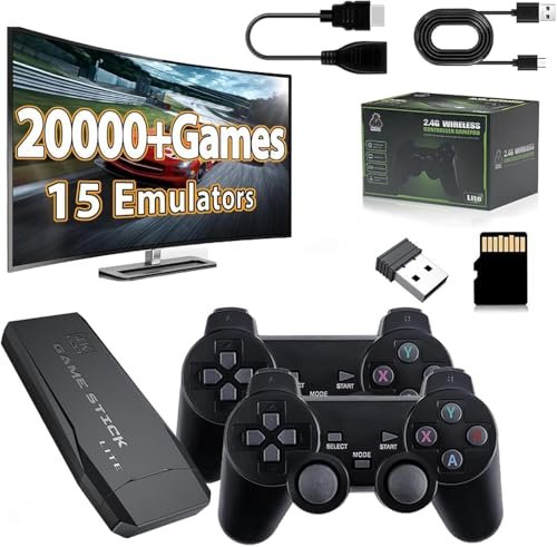 XIVON Retro Game Stick Pro 2025 Upgrade – 20,000+Built Games | 4K HDMI TV Output | 64GB Memory Card | 2 Wireless Gamepads | 15 Emulators | Plug & Play(Pack of 1) [video game]