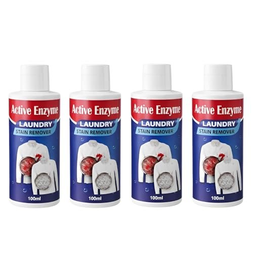 Laundry Stain Remover Spray – Active Enzyme Laundry for Fresh and Old Stains like Ink, Pen, Sketchpen, Tea, Coffee and Others, Each 100ml, Pack of 4
