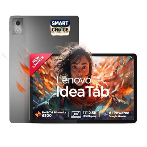 Lenovo Idea Tab Smartchoice |11″ Display, 2.5K Resolution, 90Hz Refresh|8GB RAM, 256GB ROM| MediaTek Dimensity 6300| 7040mAh|4 Speakers| USB-C |Wi-Fi | Luna Grey