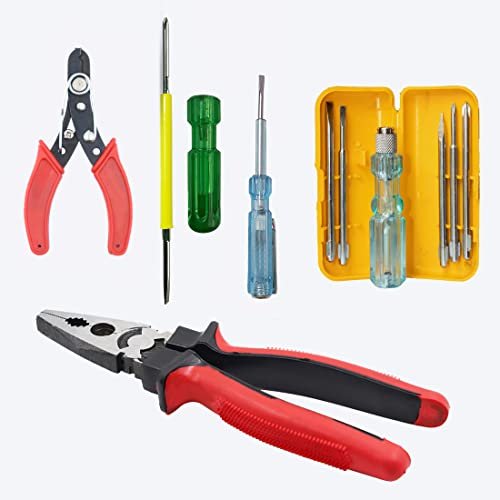 Walkers WKCB137M1 8″inch Heavy Duty Grip Combination Pilash Hand Tool Lineman Plier with Wire Cutter, Line Tester and 5in1 Screwdriver