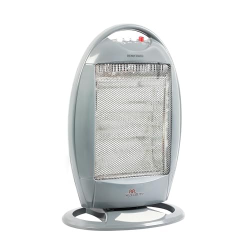 RR Signature FLAREX Halogen Room Heater 1200 Watt | 3 Rod, 3 Heat Setting (400W/800W/1200W) | 180 Degree Oscillation | Metal Grill For Safety | Silent Operation | 2 Year Warranty