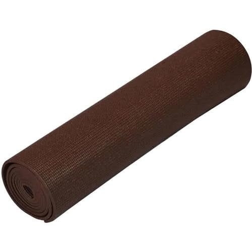 Hot Yoga mat for Exercise, Yoga, Workout. Comfortable Non Skid Mat for Fitness (4MM, BROWN)