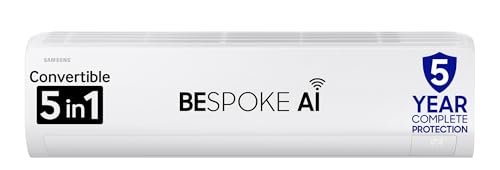 Samsung 1.5 Ton 5 Star AI Inverter Smart Split AC (WiFi, Energy Saving, Voice Control, Powerful Cooling, Copper, Digital Inverter, 4 Way swing, 5 Step Convertible, BESPOKE AI AR50F19D15HNNA)