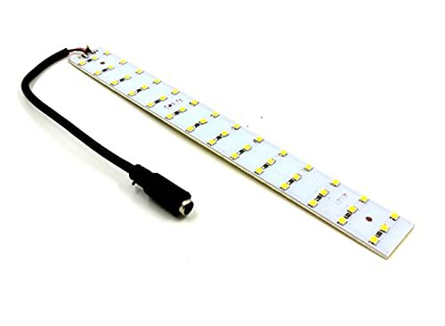 INVENTO 1Pcs 12V 15W 2835 LED Strip White Color 42 SMD LED Plate 200x25x2.5mm with 5.5mm DC Jack High Power Ultra Bright