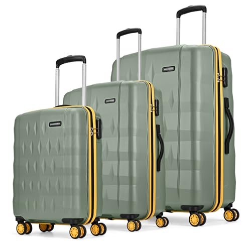 Aristocrat Comet Set of 3 Trolley Bag 56, 66 & 76cm | Small+Medium+Large | Hard Luggage| Smooth 8-Wheel Suitcase| Combination Lock with Sturdy Zipper| 3-Year International Warranty (Green)