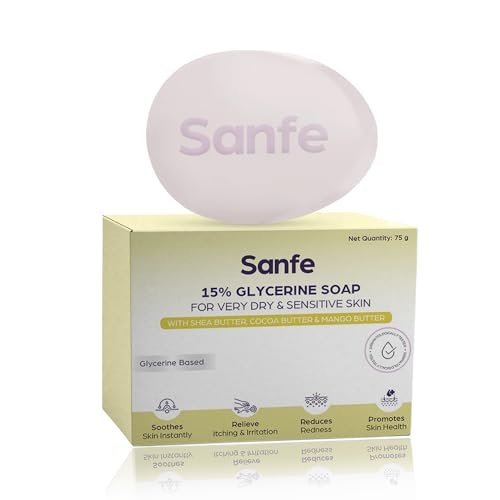 Sanfe Eczema Soap| For very very dry skin | Soothes Eczema, Relieve Irritation & Itching, Reduces Redness | Rapid Relief Formula – 75gm