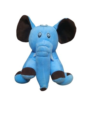 Ahaar Saar Blue Elephant Hathi Soft Toy Seating Elephant Stuffed Toys Huggable Home Decoration Cartoon Character Birthday Gift for Kids,Gift for Girls Boys Washable Toy 24CM