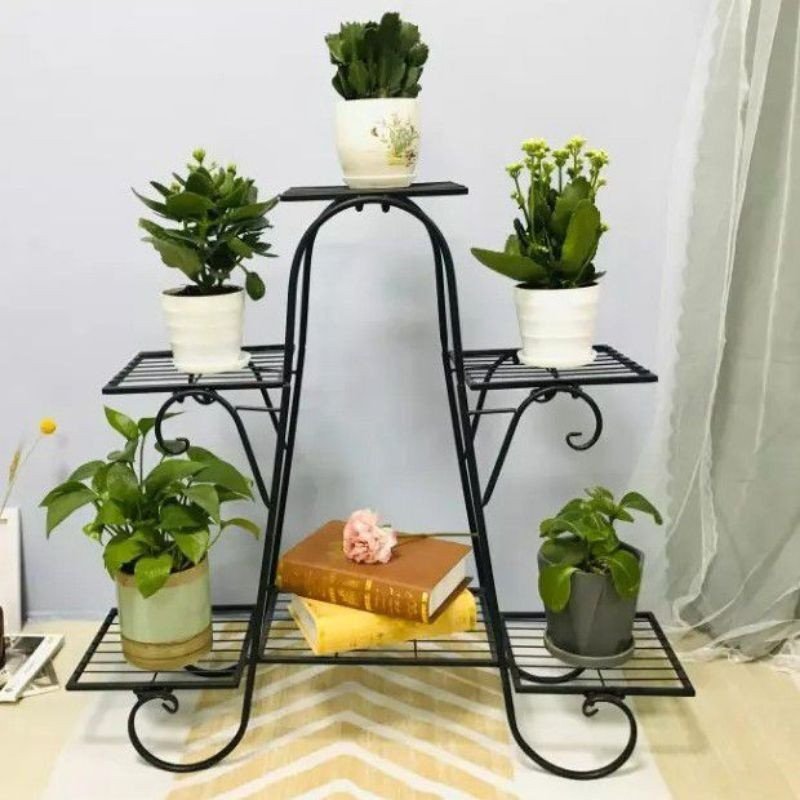 OKASHA Elegant Iron Plant/ Pot / Gamla Stand, Indoor (WITHOUT POTS) Plant Container Set(Metal)
