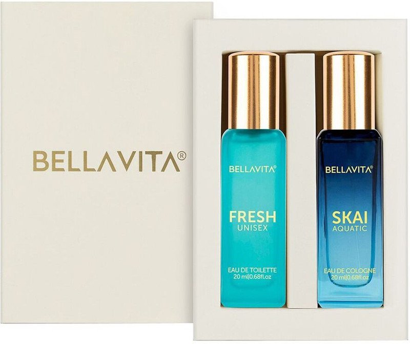 BELLAVITA FRESH perfume & SKAI AQUATIC perfume combo|2X20ML|With Citrus & Woody Notes| Perfume  –  40 ml(For Men & Women)