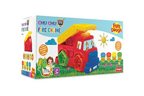 Fundough – Chu Chu Fire Engine , Cutting and Moulding Playset , 3years + , Multi-Colour