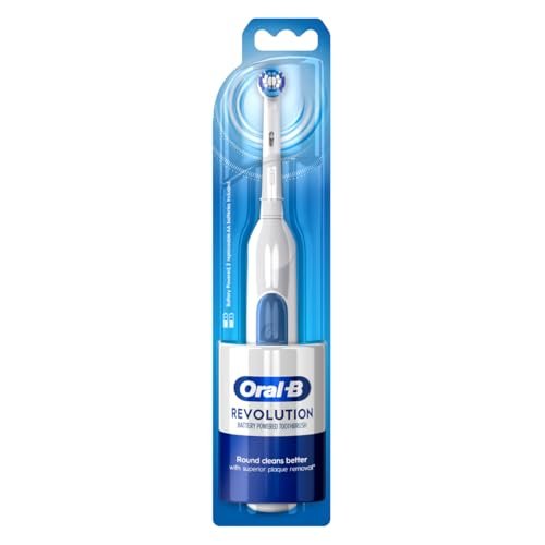 Oral-B Revolution AA Battery Electric Toothbrush For Adults, Long Battery Life, 2 Year Warranty By, IPX7 Water Resistant, Dentist Inspired Round Brush Head, Pack Of 1