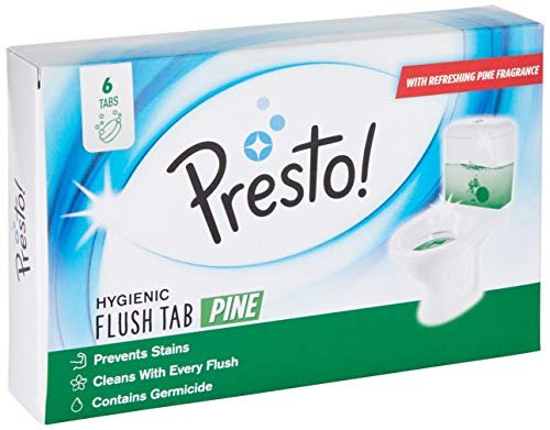 Amazon Brand – Presto! Hygienic Flush Tabs, Pine – 50 g (Pack of 6)