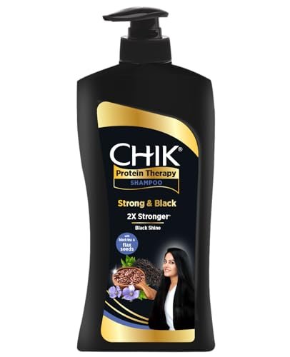 Chik Protein Therapy Shampoo| For Strong & Black Hair | With The Goodness Of Black Tea, and Flax Seeds | 650ml