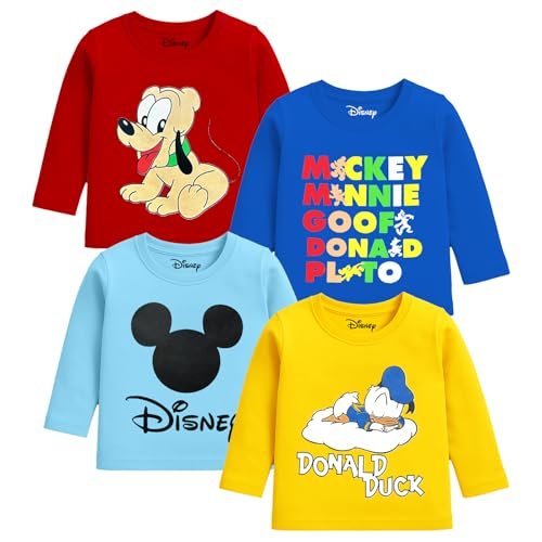 Kuchipoo © Disney Boys Regular Fit Full Sleeves Cotton T-Shirts (DKUC-TSHRT-197, 12-18 Months, Multi-Colored)