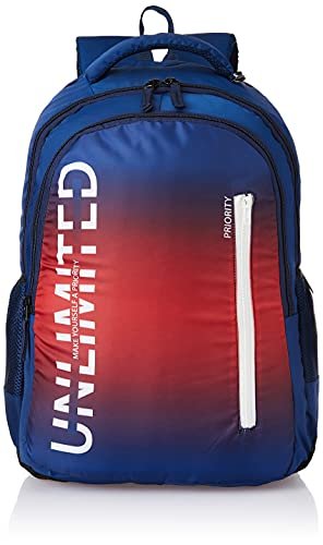 Priority Go Getters 007 Unlimited 32 litres Blue Polyester College Bag | Standard Backpack for Boys & Girls (25279), Large