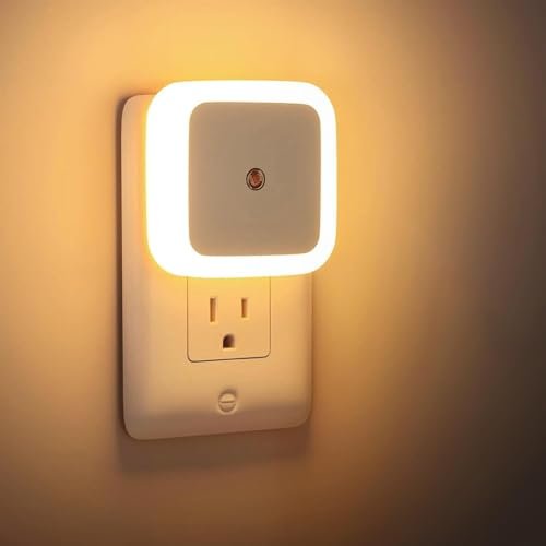 KESI ORNAMENTS LED Night Lights Plug into Wall, Auto Light Sensor Plug in Night Light Lamp Wall Night Light Safety Lighting for Bedroom,Bathroom,Stairs,Corridor,Kitchen(Warm White,Square)