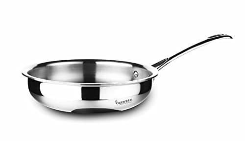 Crystal TriPro -Triply Stainless Steel Fry Pan – 26 cm (Induction Bottom), Silver (CTP-FRP-004)