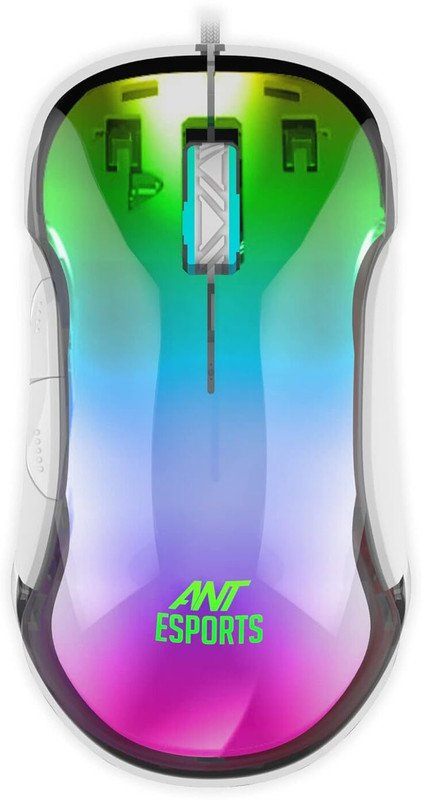 Ant Esports GM610 7D Crystal Full RGB, Instant 825 Chip, 7 Adjustable DPI Up to 12800 Wired Ambidextrous Optical  Gaming Mouse(USB 3.0, Black)