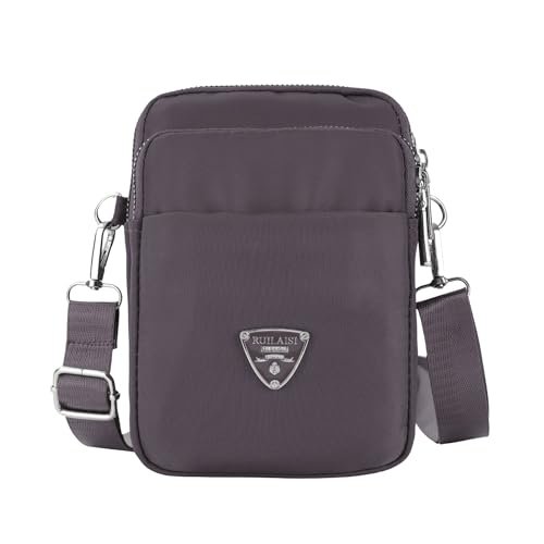 BAG IN ENTERPRISE Multi-Compartment Crossbody Phone Bag for Women – Stylish & Compact Zippered Pouch with Adjustable Strap, Available in 8 Trendy Colors for Everyday Use (Purple)