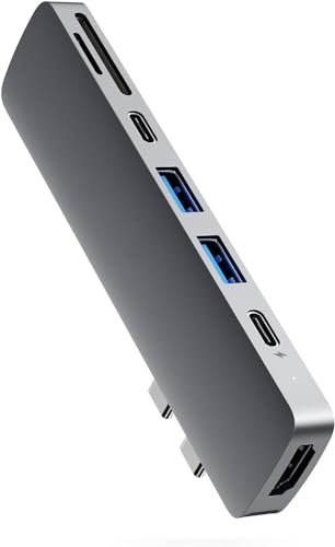 TECHNOVIEW USB C Hub for MacBook, 7-in-2 USB C to C Adapter, Compatible with Thunderbolt 3 Port, 100W Power Delivery, 4K HDMI, USB C and 2 USB A Data Ports, SD and microSD Card Reader