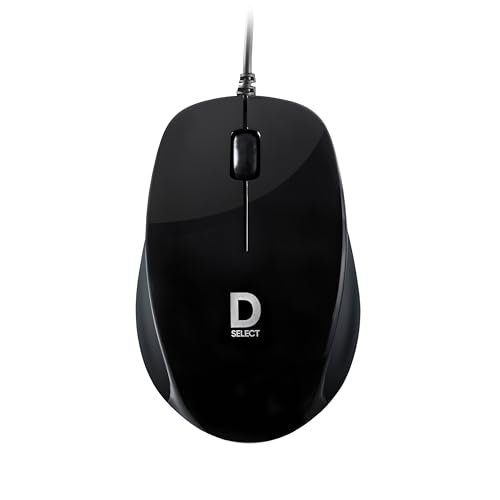 D SELECT Wired Mouse DS112-Black with USB Type C Connector, 1200DPi, Lightweight | Marketed by Dell