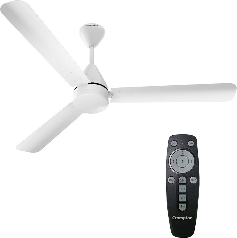 Crompton Hyperjet with 2 Year Warranty BLDC Motor with Remote 1200 mm Ceiling Fan(5 Star | Opal White | Pack of 1)