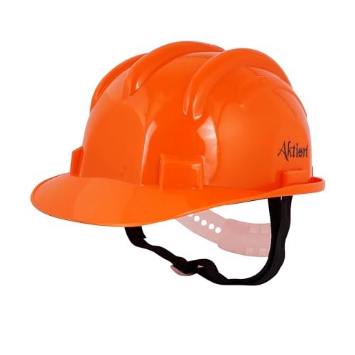 Aktion AK H11_ORG Safety Helmets Nape Type, IS 2925:1984 Color: Orange, Pack of 15