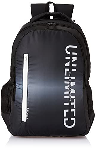 Priority Go Getters 007 40 litres Black Polyester College Bag | Casual Backpack for Boy’s & Girl’s