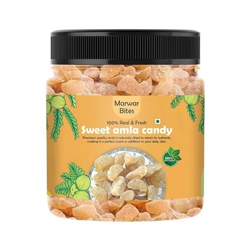 MarwarBites Amla Candy 1kg | Tangy & Sweet Indian Dried Gooseberry Snack | Traditional Amlaa | Rich in Vitamin C & Antioxidants