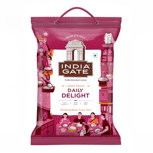 India Gate Daily Delight Pure Basmati Rice 5kg | Raw and Aged Broken Rice
