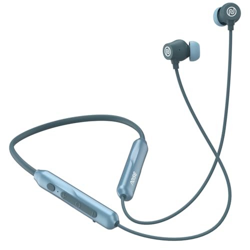 Noise Airwave Pro Bluetooth in Ear Neckband with Upto 32 dB ANC, 60H of Playtime, Dual Device Pairing, 3 Mic ENC for Calling, Low Latency(Upto 40ms), 13mm Driver (Metallic Blue)