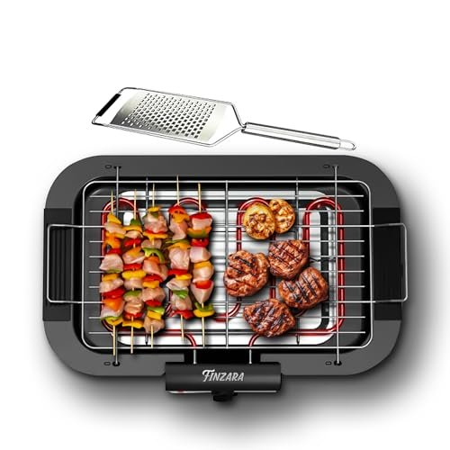 FINZARA Electric Barbeque Grill Set for Home, Smokeless BBQ Grill with Stick, Portable Non Stick Electric Tandoor (BBQ With Cheese Greater)