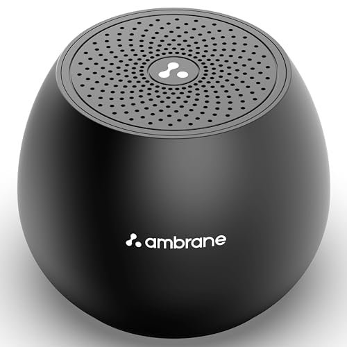 Ambrane 5W Wireless Bluetooth Mini Speaker with 44Hrs Playtime, Immersive Sound, 52mm Driver, Twin Pairing, Integrated Music & Call Control, Built in Mic, IPX4 Water Resistance (Minipod, Black)