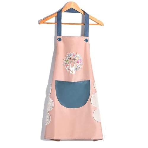 Suzec Kitchen Apron with Front Pocket and side Coral Velvet for Wiping Hands Towel PVC Waterproof Unique Design Cooking Fits Men/Women Home Restaurant (Pack of 1)