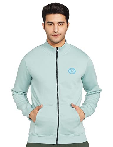 Amazon Brand – Symbol Men’s Cotton Blend Round Neck Regular Sweatshirt (AW18MNSSW47B_Blue Haze_M_Blue_M)