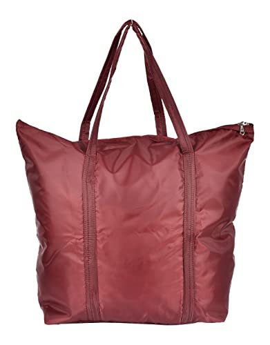 Kuber Industries Multiuses Polyster Storage Bag|1 Small Pocket & Handle |Shopping Bag|Tote Bag|Cloth Bag |Size 56 x 18 x 47 (Maroon)-47KM01255