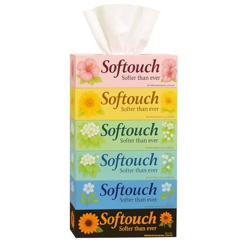 Softouch 2 Ply Face Tissue-100 Pulls Each Box (200 Sheets) Pack of 6-600-1200 sheets