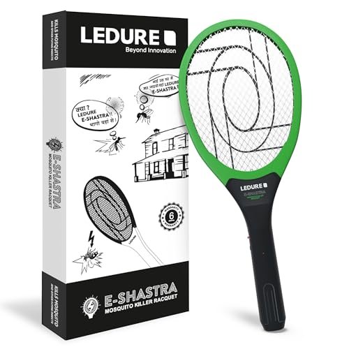 Ledure EShastra Mosquito Racquet, Electric Rechargeable Insect Killer Bat, Shock Proof Racket, 6 Months Warranty Pack of 1